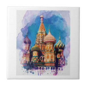 Carreau Cathédrale St Basil Moscou Russie Croquis