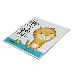 Carreau Cattitude - Cat déverse café