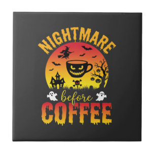 Carreau Cauchemar de café Halloween avant le café Spooky V