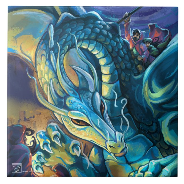 Carreau Cavalier et sorcier de dragon (Devant)