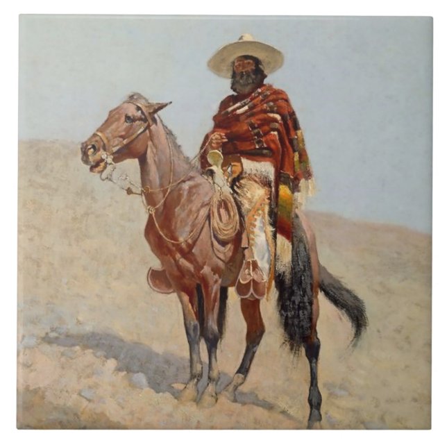 Carreau « Cavalier vaquero mexicain » de Frederick Remingt (Devant)