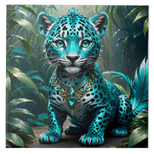 Carreau Ce petit bébé est un jaguar d'imaginaire surréalis