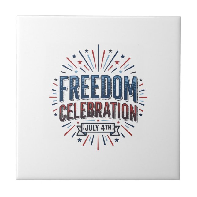 Carreau Célébration de la liberté 4 juillet Conception de  (Devant)