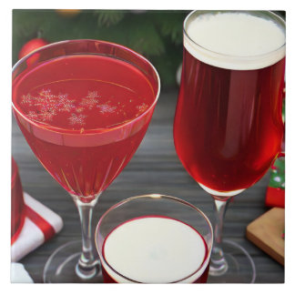 Carreau Célébration des boissons rouges cerises