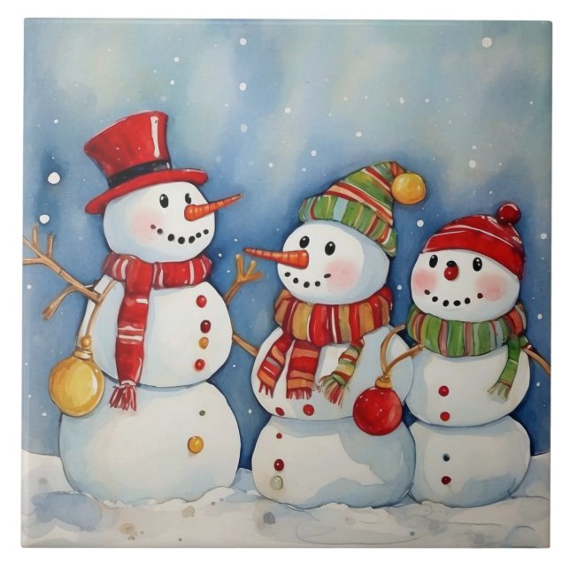 Carreau Célébration des bonshommes de neige (Devant)