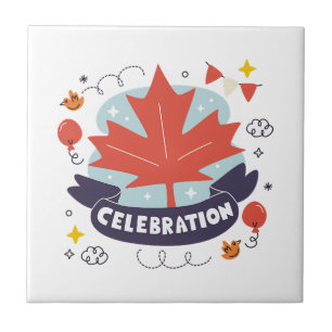 Carreau Célébration festive de la feuille d'érable