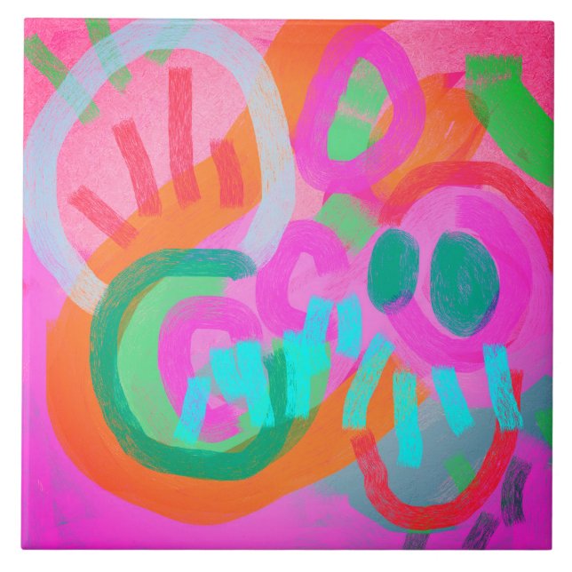 Carreau Célébrer la peinture numérique Abstraite (Devant)