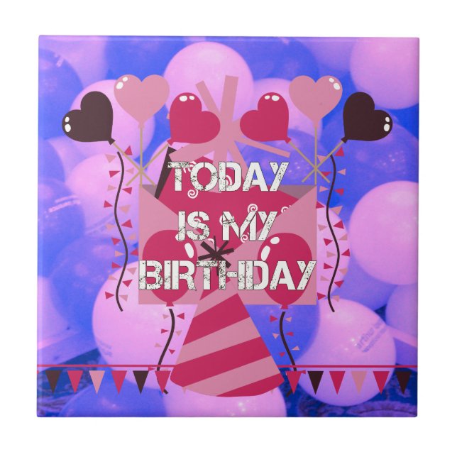 Carreau Célébrer Mes Bénédictions Joyeuses d'Anniversaire (Devant)