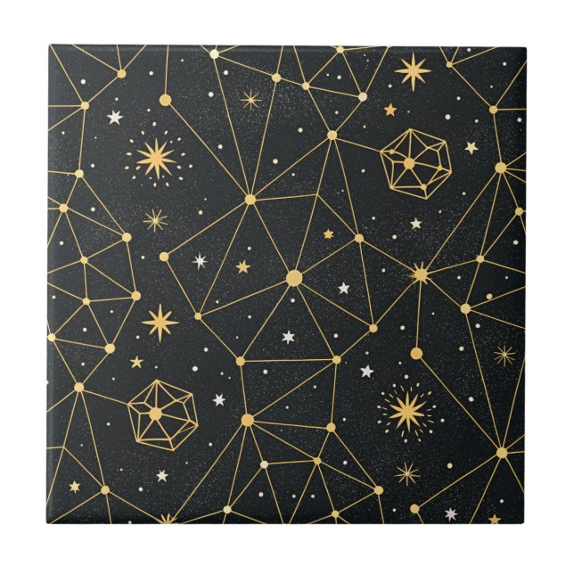 Carreau Celestial Constellation Star Pattern (3) (Devant)