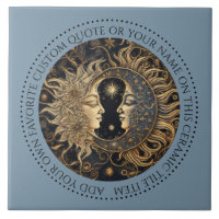 Celestial Sun Moon Stars Midnight Sky Personnalisé