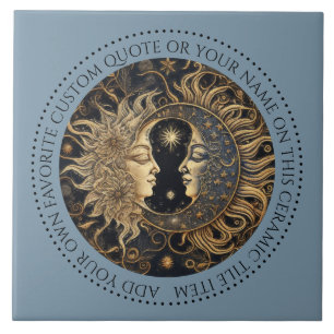 Carreau Celestial Sun Moon Stars Midnight Sky Personnalisé