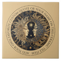 Celestial Sun Moon Stars Midnight Sky Personnalisé