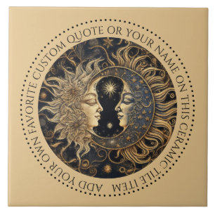 Carreau Celestial Sun Moon Stars Midnight Sky Personnalisé