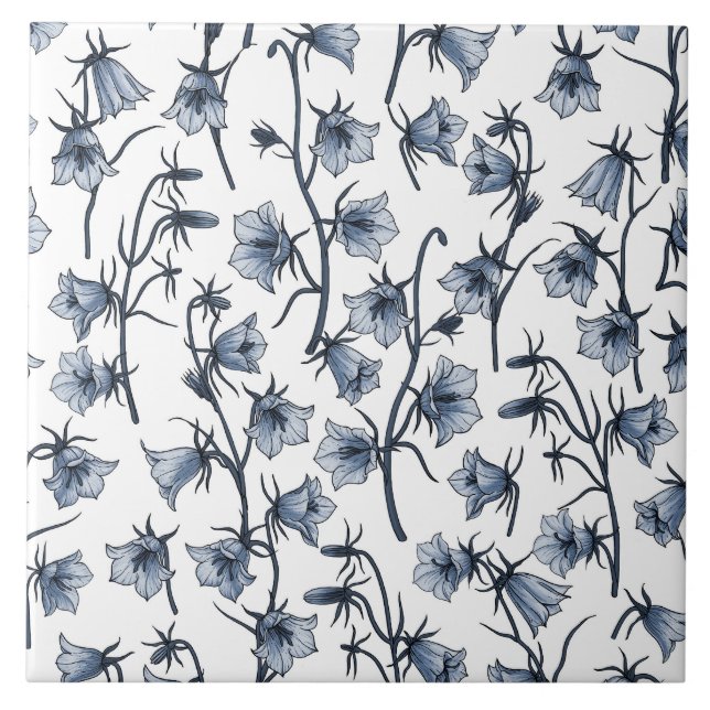 Carreau Cellules bleues, Cloches, Bellflowers (Devant)