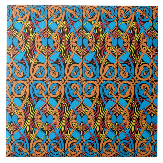 Carreau Céltic Knot Animaux Lindisfarne Motif (Devant)