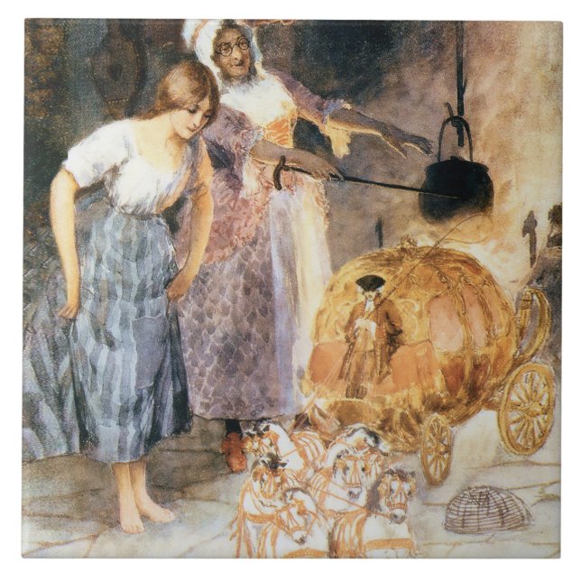 Carreau Cendrillon et la fée marraine sq (Devant)