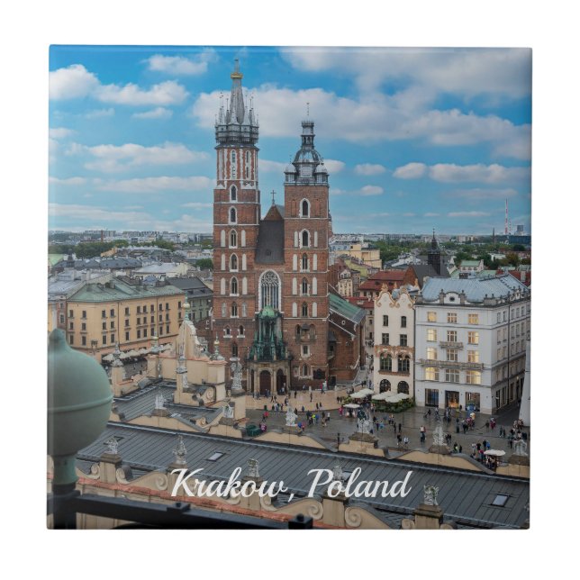 Carreau Centre-ville de Cracovie d'en haut en Pologne (Devant)