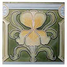 Ceramic Tile - Art Nouveau Iris Border Tile