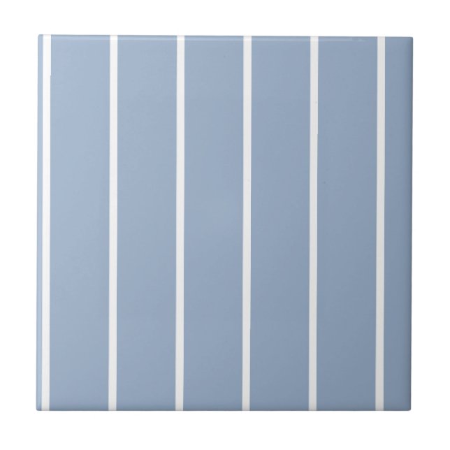 Carreau Ceramic Tile Blue & White Stripe  (Devant)