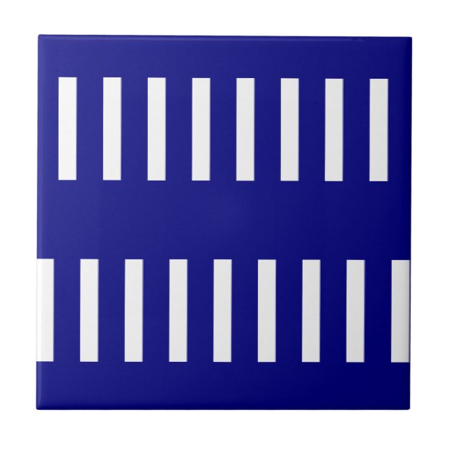 Carreau Ceramic Tile Blue & White Stripe (Devant)