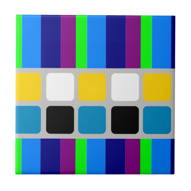 Carreau Ceramic Tile Colorful Colors Stripe (Devant)