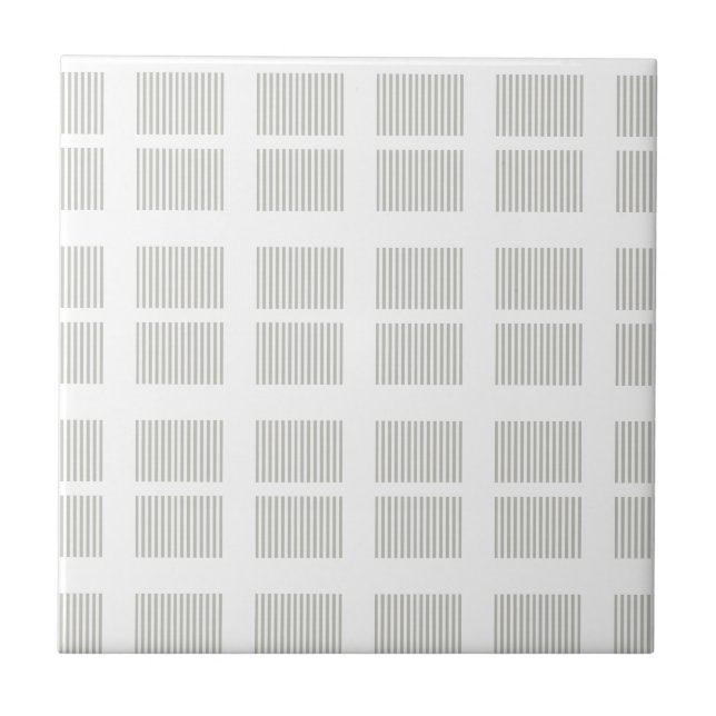 Carreau Ceramic Tile Grey & White Stripe (Devant)