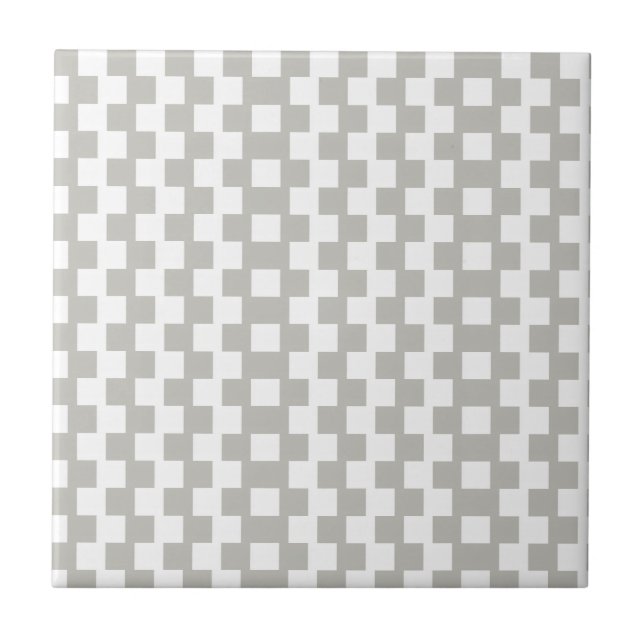 Carreau Ceramic Tile Grey & White Stripe Square (Devant)
