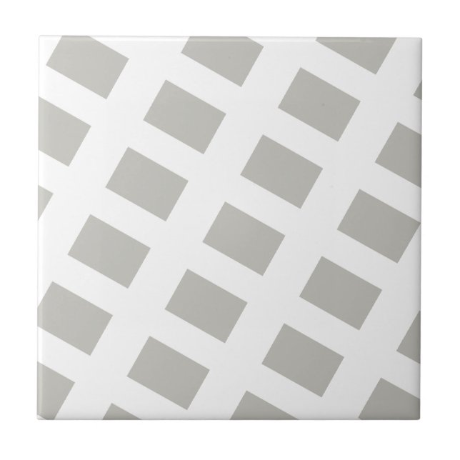 Carreau Ceramic Tile Grey & White Stripe Square (Devant)