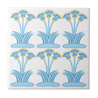 Carreau Ceramic Tile in Minoan Lilies aqua