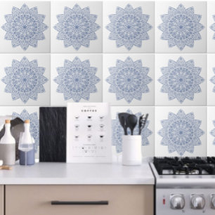 Carreau céramique à motif géométrique bleu élégant