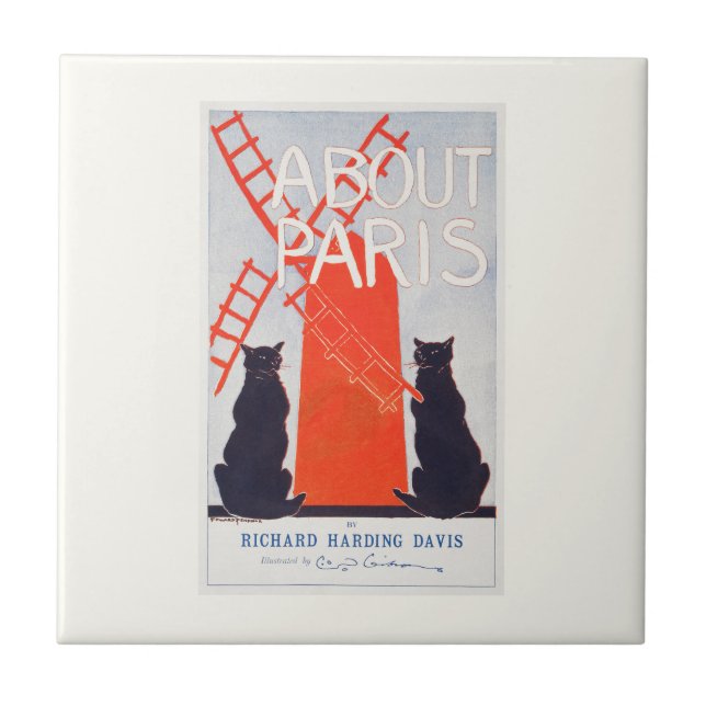 CARREAU CÉRAMIQUE: A PROPOS DE PARIS POSTER VINTAG (Devant)