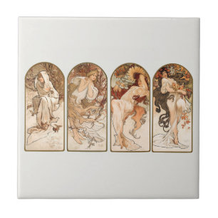CARREAU CÉRAMIQUE: ALPHONS MARIA MUCHA : LES SAIS