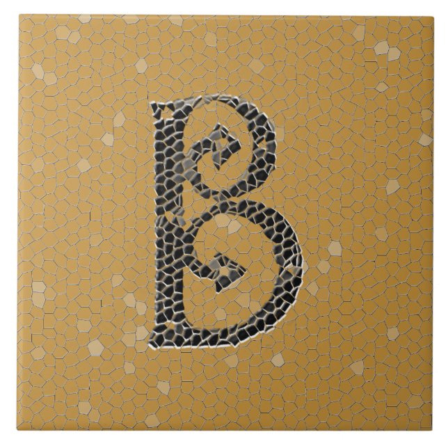 Carreau Céramique antique de la lettre B de monogramme (Devant)