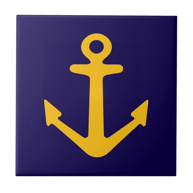 Carreau céramique avec logo d'ancre nautique (Devant)