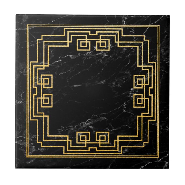 Carreau Céramique de style Art déco de Faux Marble (Devant)