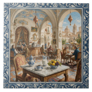 Carreau Céramique de style sicilien du XVIIIe siècle de la