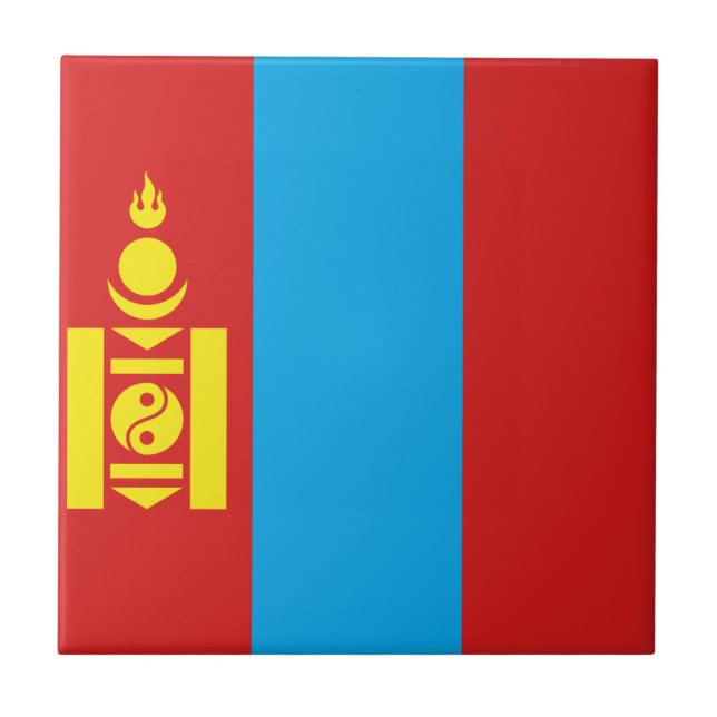 Carreau Céramique Drapeau de la Mongolie (Devant)