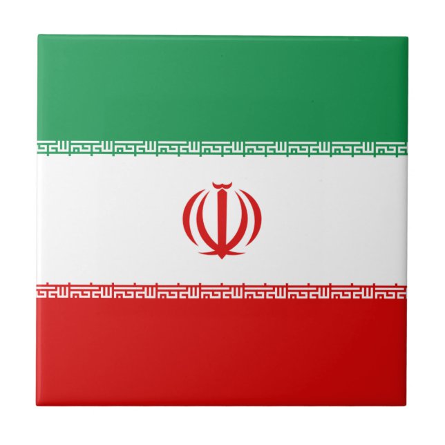 Carreau céramique Drapeau de l'Iran (Devant)