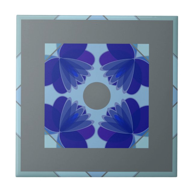 Carreau céramique florale marocaine (Devant)