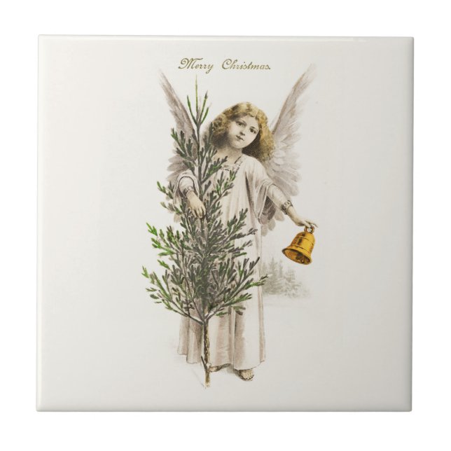 CARREAU CÉRAMIQUE: VINTAGE NOËL ANGEL (Devant)