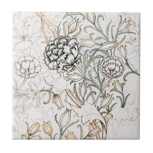 CARREAU CÉRAMIQUE: WILLIAM MORRIS : HONEYSUCKLE (Devant)