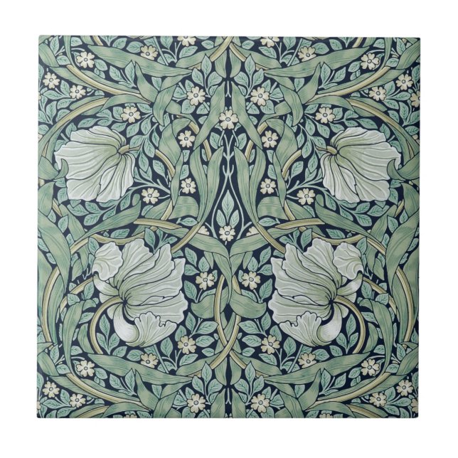 CARREAU CÉRAMIQUE: WILLIAM MORRIS : PIMPERNEL (Devant)