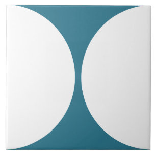 Carreau Cercle Abstrait minimaliste turquoise bleu et blan