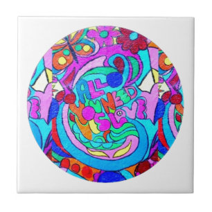 Carreau cercle d'amour super hippie