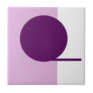 Carreau Cercle d'art Abstrait violet rose blanc