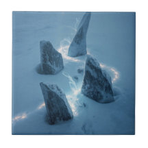 Cercle de lumière dans la neige