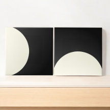 Cercle géométrique Abstrait moderne noir et blanc