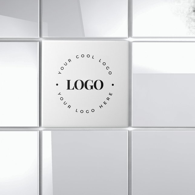 Carreau Cercle rond Custom Business Logo Brandé Entreprise (Créateur téléchargé)