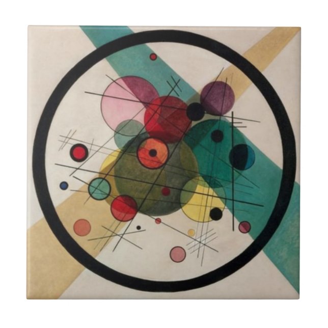 Carreau Cercles Abstraits Kandinsky dans un cercle (Devant)
