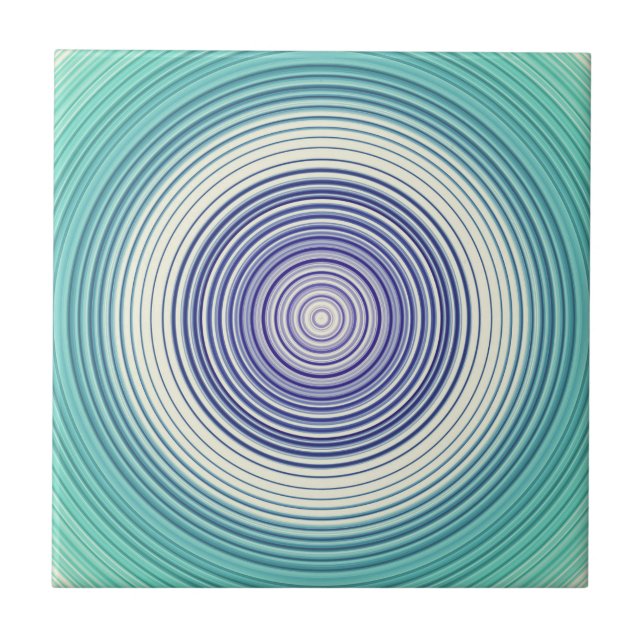 Carreau Cercles - Aqua Turquoise Turquoise Cyan Blue (Devant)
